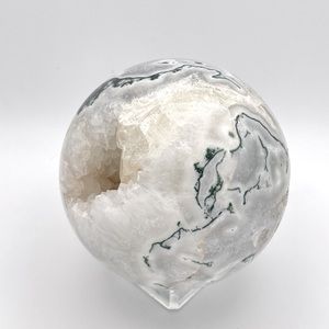 Large Tree Agate With Calcite Sphere and Geode Pockets 90.1mm